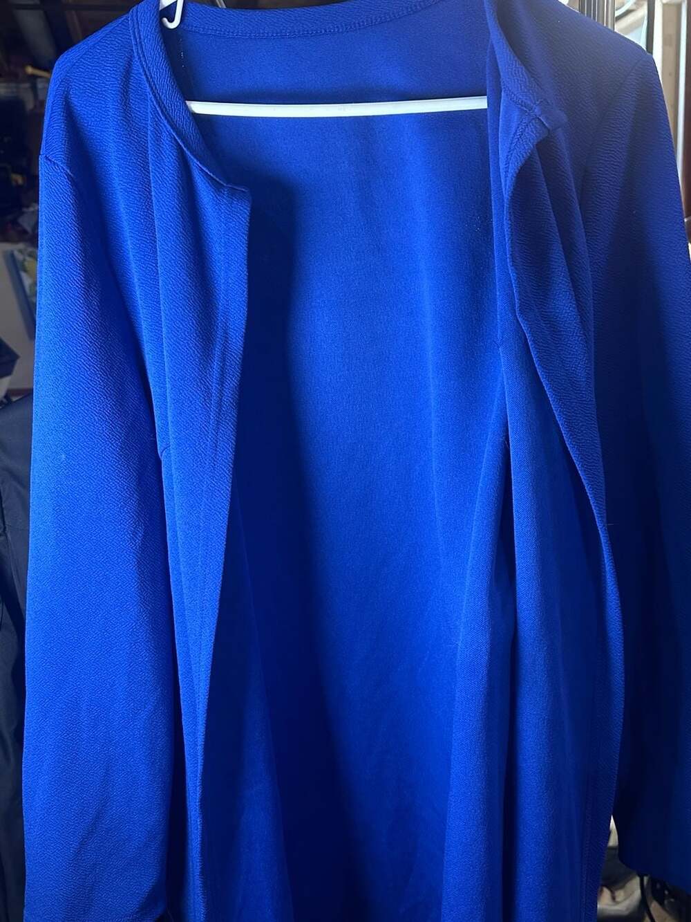Plus Size Open Front Royal Blue Lightweight Cardigan
